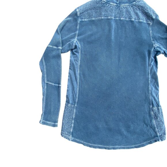 Buckle Black Pieced Thermal Knit Hoodie Streetwear Waffle Grunge Distressed-M - Picture 11 of 13